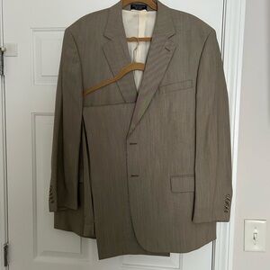 bill blass Men's Taupe Pinstripe Suit